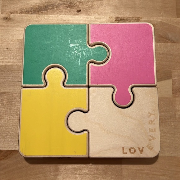 EUC LOVEVERY WOODEN PUZZLE - FOUR PIECES - Picture 3 of 5